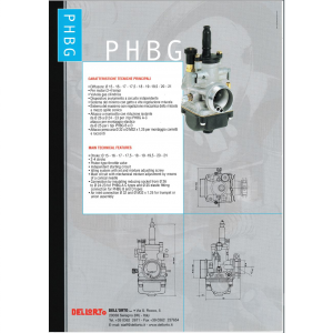 Carburador Dell'Orto Phbg 21 DS 1 Manual Yamaha Aerox MBK beta Ark - 02632